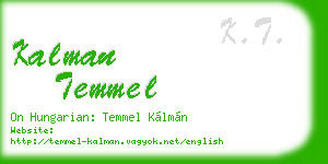 kalman temmel business card
