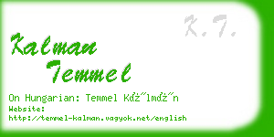 kalman temmel business card